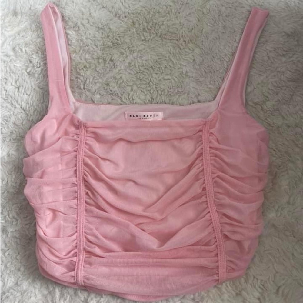 Large pink ruched crop